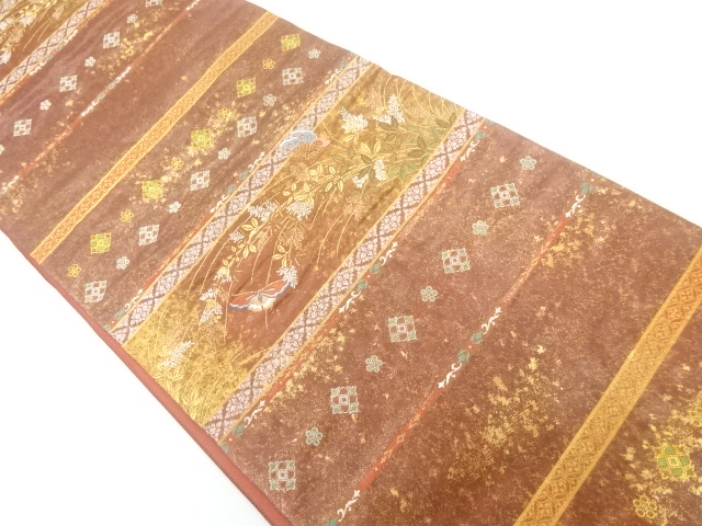 格子取琳派蝶織出し袋帯